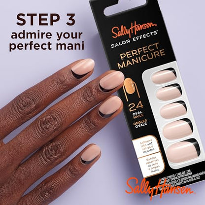 Sally Hansen Salon Effects® Perfect Manicure, Moon-Ami, Press On Nails, Oval Shaped, Non-Damaging Adhesive Tabs, File, and Alcohol Pad Included