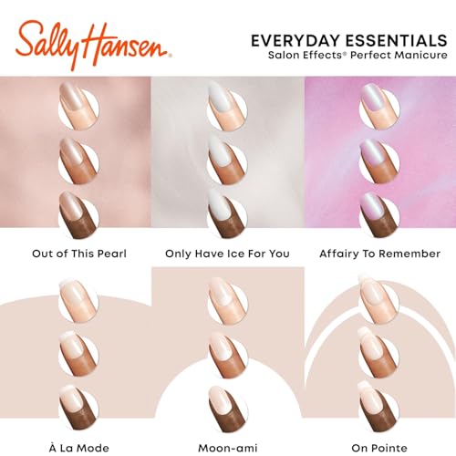 Sally Hansen Salon Effects® Perfect Manicure, Moon-Ami, Press On Nails, Oval Shaped, Non-Damaging Adhesive Tabs, File, and Alcohol Pad Included