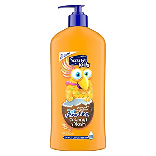 Suave Kids 2 in 1 Shampoo Conditioner Coconut Smoothers 18 oz, 2 Pack