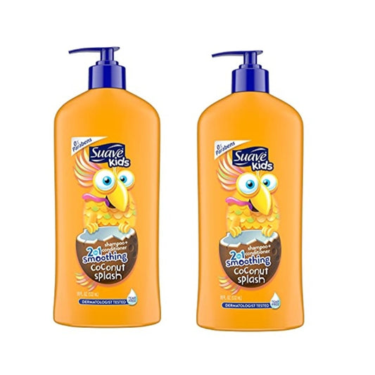 Suave Kids 2 in 1 Shampoo Conditioner Coconut Smoothers 18 oz, 2 Pack