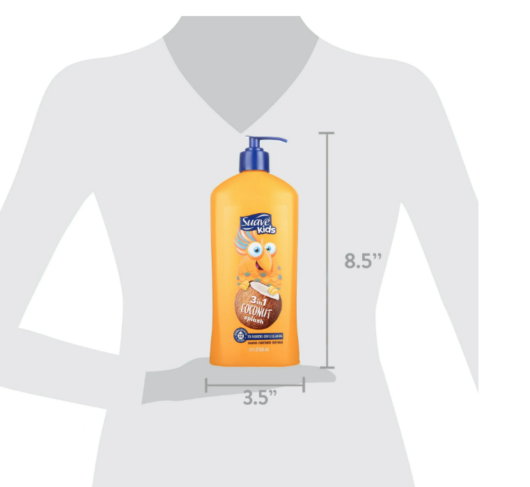 Suave Kids 2 in 1 Shampoo Conditioner Coconut Smoothers 18 oz, 2 Pack