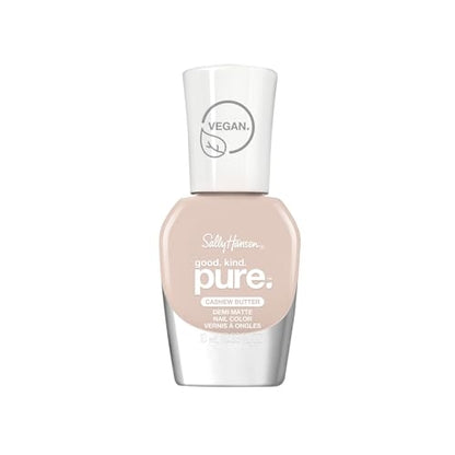 Sally Hansen Good. Kind. Pure. Nail Polish | Plant-Based, Vegan, 16-Free Formula | Sheer, Glossy | 30 Cashew Butter | Nude Beige Nail Color