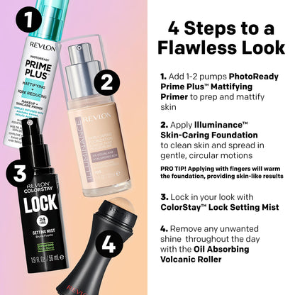 Revlon Illuminance Skin-Caring Liquid Foundation, Hyaluronic Acid, Hydrating and Nourishing Formula with Medium Coverage, 305 Medium Sand, 1 fl oz