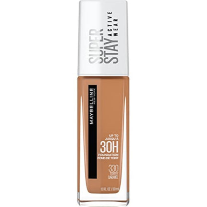 Maybelline Super Stay Full Coverage Liquid Foundation Active Wear Makeup, Up to 30Hr Wear, Transfer, Sweat & Water Resistant, Matte Finish, Toffee, 1 Count