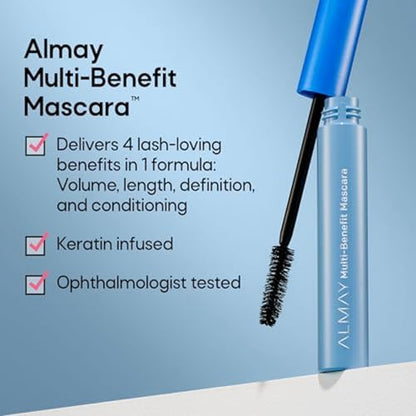 Almay Mascara, Volume, Length, Definition & Conditioning, Eye Makeup Stocking Stuffers for Women, Hypoallergenic, 503 Black Brown, 0.24 Oz