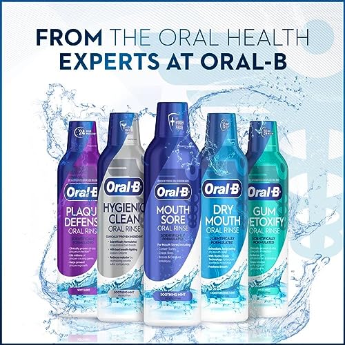 Oral-B Dry Mouth Oral Rinse Mouthwash, Moisturizing Mint, 16 Fl Oz