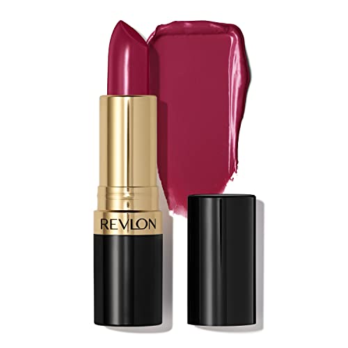 Revlon Lipstick, Super Lustrous Lipstick, Creamy Formula For Soft, Fuller-Looking Lips, Moisturized Feel in Berries, Bombshell Red (046) 0.15 oz