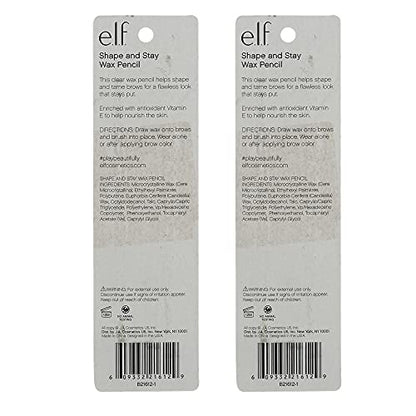 Pack of 2 e.l.f. Shape and Stay Wax Pencil, Clear 21612