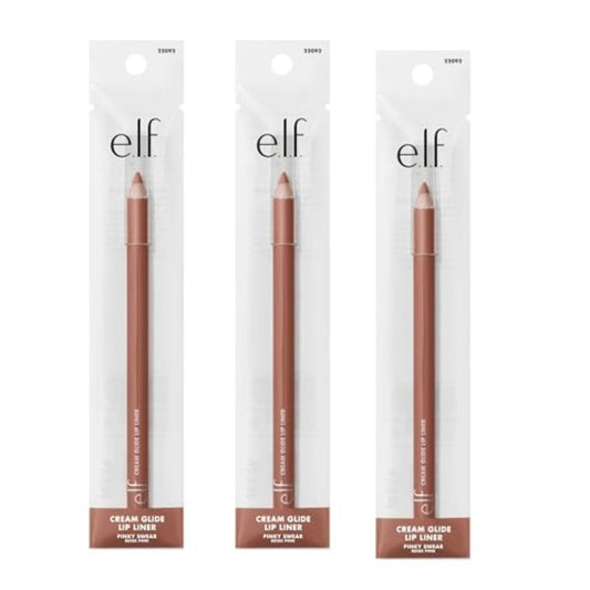 e.l.f. Cream Glide Lip Liner, Highly-Pigmented Pencil For Shaping & Sculpting Lips, Semi-Matte Finish, Vegan & Cruelty-Free, Pinky Swear, 3 Pack