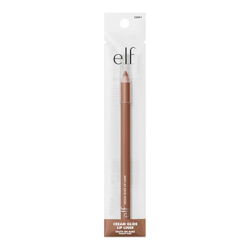 2 Pack e.l.f. Cream Glide Lip Liner, Highly-Pigmented Pencil For Shaping & Sculpting Lips, Semi-Matte Finish, Vegan & Cruelty-Free, Truth or Bare