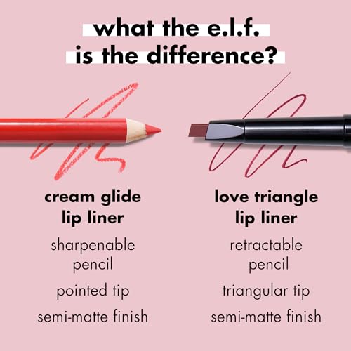 4 Pack e.l.f. Cream Glide Lip Liner, Highly-Pigmented Pencil For Shaping & Sculpting Lips, Semi-Matte Finish, Vegan & Cruelty-Free, Mauve Aside