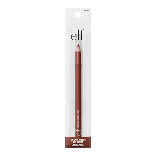 4 Pack e.l.f. Cream Glide Lip Liner, Highly-Pigmented Pencil For Shaping & Sculpting Lips, Semi-Matte Finish, Vegan & Cruelty-Free, Mauve Aside