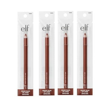 4 Pack e.l.f. Cream Glide Lip Liner, Highly-Pigmented Pencil For Shaping & Sculpting Lips, Semi-Matte Finish, Vegan & Cruelty-Free, Mauve Aside