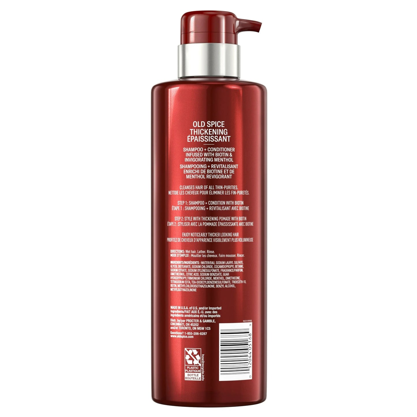 Old Spice Thickening 2 in 1 Biotin Shampoo & Conditioner, 17.9 Oz (2PK)