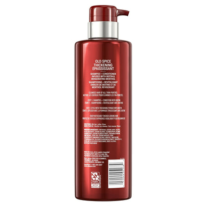 Old Spice Thickening 2 in 1 Biotin Shampoo & Conditioner, 17.9 Oz (2PK)