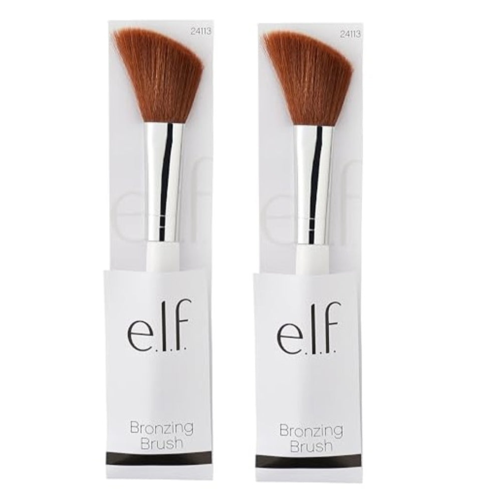 e.l.f. Angled Bronzing Brush, Three-In-One Face Makeup Brush For Blush, Bronzer & Other Multi-Purpose Powders, Vegan & Cruelty-Free - 2 Pack