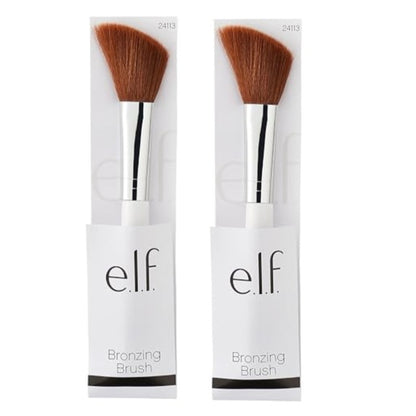 e.l.f. Angled Bronzing Brush, Three-In-One Face Makeup Brush For Blush, Bronzer & Other Multi-Purpose Powders, Vegan & Cruelty-Free - 2 Pack