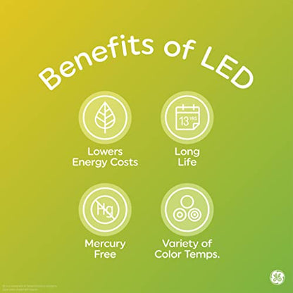 GE LED Light Bulbs, 100 Watt, Daylight, A19 (2 Count)