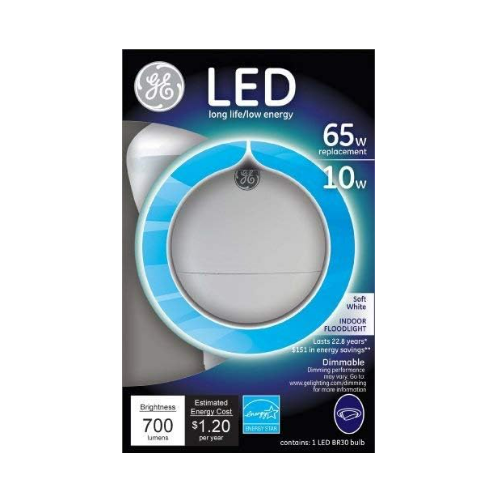 GE Lighting 89936 LED 10-watt 700-Lumen Dimmable R30 Indoor Floodlight with Medium Base, Soft White - 3 Pack