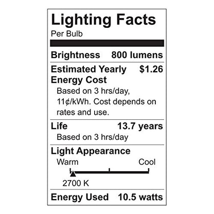 GE Lighting 14203 Energy-Smart LED 11-watt, 800-Lumen A19 Bulb with Medium Base, Soft White, 1-Pack
