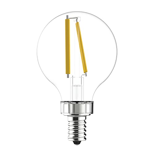 GE LED Globe Light Bulbs, 4 Watts (40 Watt Equivalent) Soft White, Frosted Finish, Candelabra Base, Dimmable (2 Pack)
