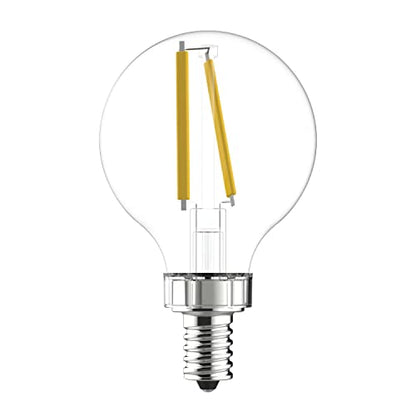 GE LED Globe Light Bulbs, 4 Watts (40 Watt Equivalent) Soft White, Frosted Finish, Candelabra Base, Dimmable (2 Pack)