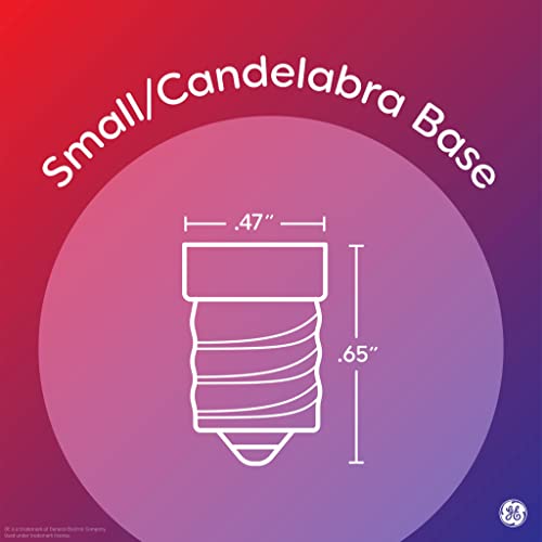 GE LED Globe Light Bulbs, 4 Watts (40 Watt Equivalent) Soft White, Frosted Finish, Candelabra Base, Dimmable (2 Pack)