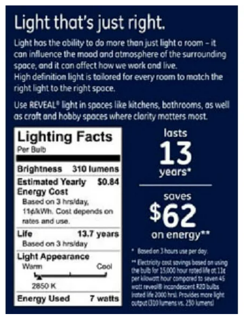 Generalelectric 45678 Reveal LED 310 Lumens Indoor Floodlight, 2 Pack