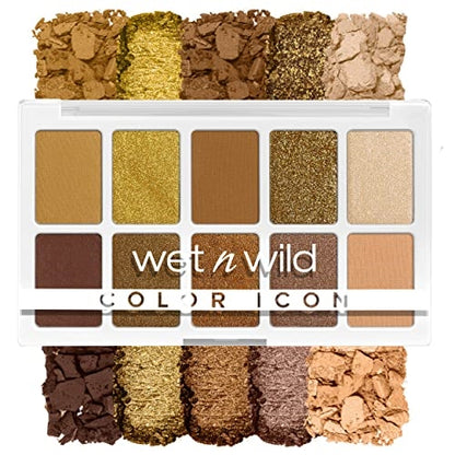 wet n wild Color Icon 10-Pan Eyeshadow Makeup Palette, Yellow Call Me Sunshine, Long Lasting, Shimmer, Metallic, Glittery, Matte, Rich Smooth Pigment, Cruelty Free