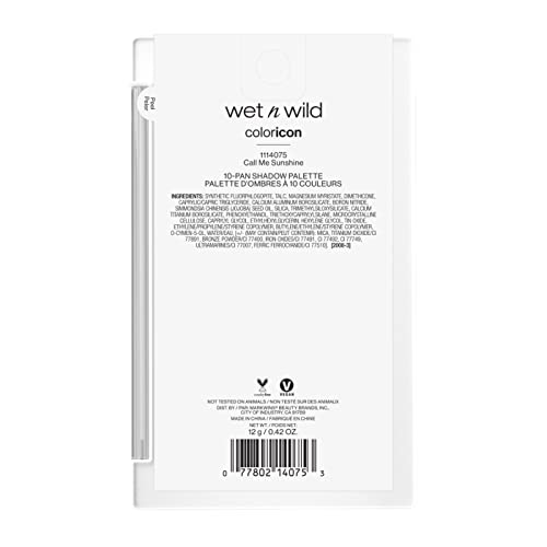 wet n wild Color Icon 10-Pan Eyeshadow Makeup Palette, Yellow Call Me Sunshine, Long Lasting, Shimmer, Metallic, Glittery, Matte, Rich Smooth Pigment, Cruelty Free