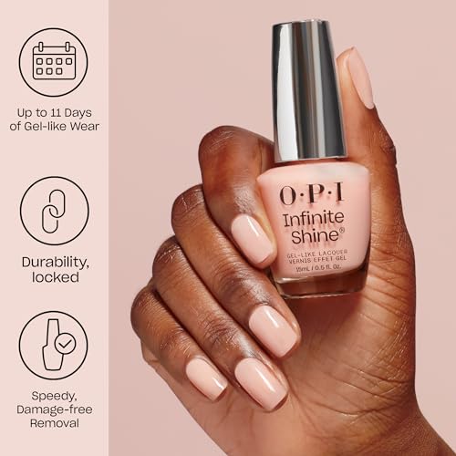 OPI Infinite Shine Strawberry Margarita | Opaque Bright Pink Crème Long Wear Gel Like Nail Polish | Vegan, Long Lasting, Streak Free