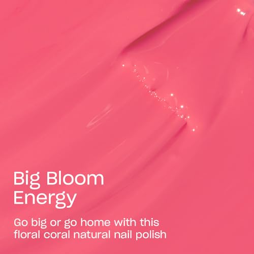 OPI Nature Strong Big Bloom Energy | Opaque Bright Coral Crème Natural Origin Nail Polish | Plant Based, Vegan, Cruelty Free