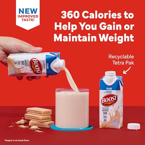 BOOST Plus Ready to Drink Balanced Nutritional Drink, Very Vanilla, 8 FL OZ (Pack of 6)