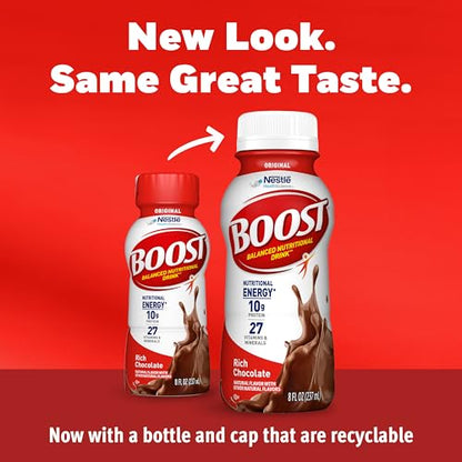 Pack of 23 BOOST Original Nutritional Drinks, Rich Chocolate, 8 Fl Oz EXJUN26