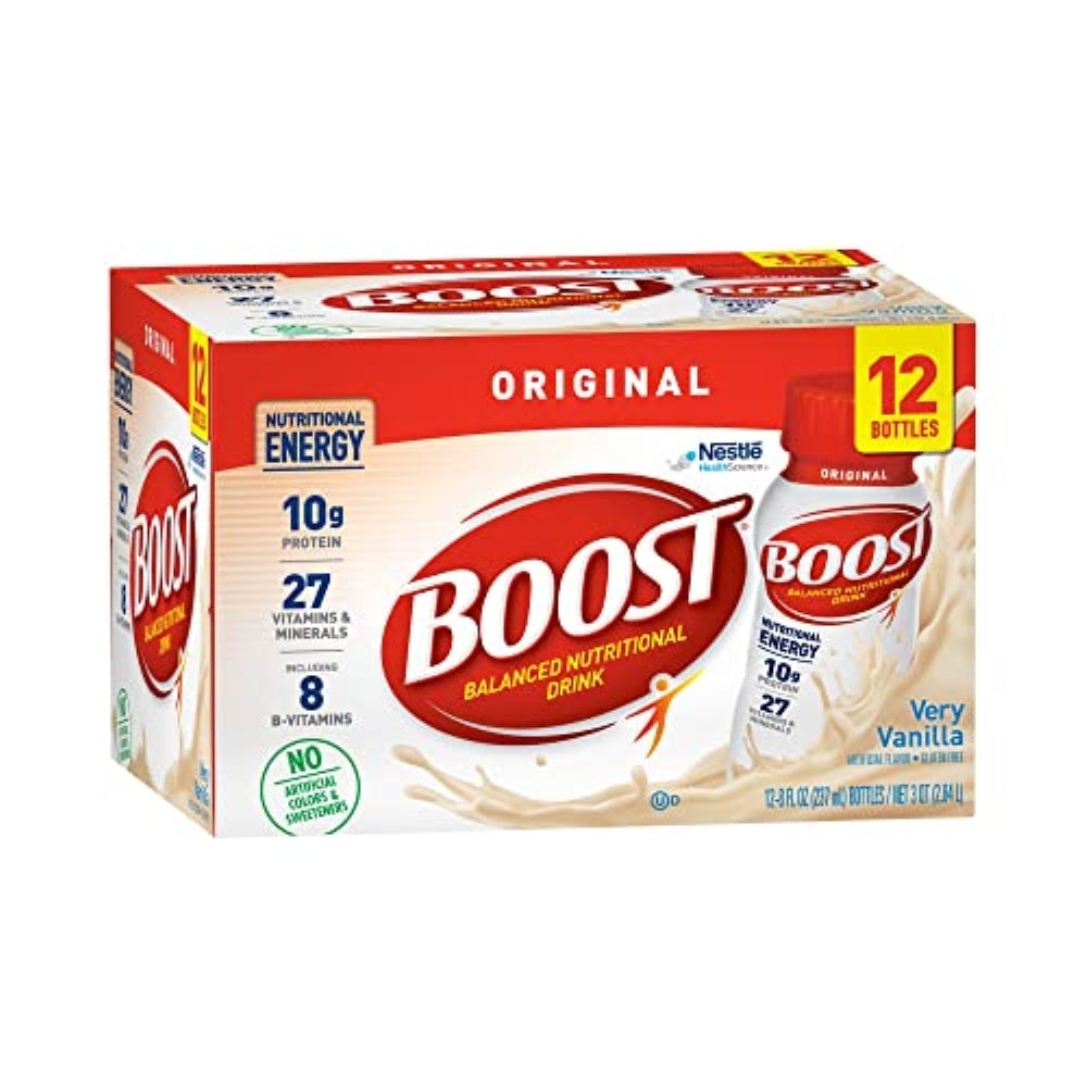 BOOST Original Balanced Nutritional Drink, Very Vanilla, 8 Ounce Bottle (Pack of 12)