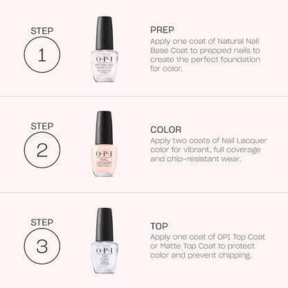 OPI Nail Lacquer Worth a Pretty Penne | Opaque Soft Brown Shimmer Chip Resistant Nail Polish | Vegan, Fast Drying, Streak Free