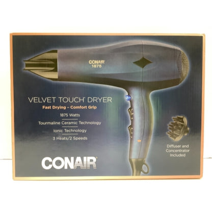 Conair Velvet Touch Dryer, 1875 Watts, w/Diffuser & Concentrator