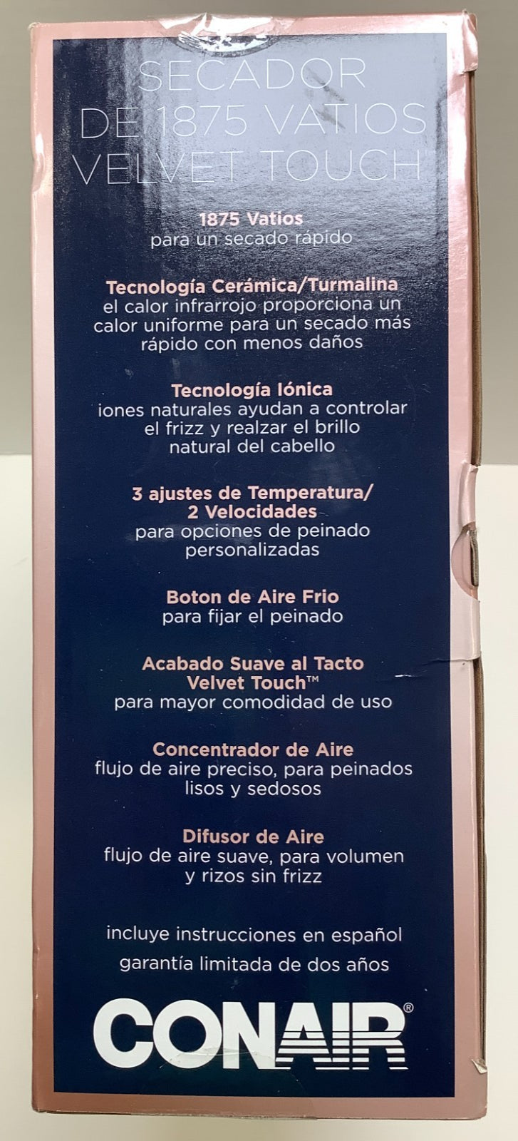 Conair Velvet Touch Dryer, 1875 Watts, w/Diffuser & Concentrator