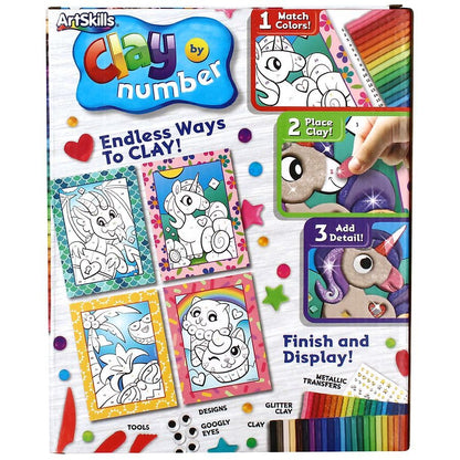 ArtSkills Clay By Number 60 Piece Set, 4 Designs Includes Metallic Clay Transfer
