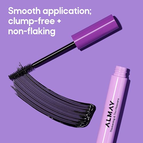 Almay Thickening & Tint Mascara, Instant Soft Full Volume, Conditions & Darkens Natural Lashes Over Time, No Flaking or Clumping, 403 Black Brown, 0.28 fl oz