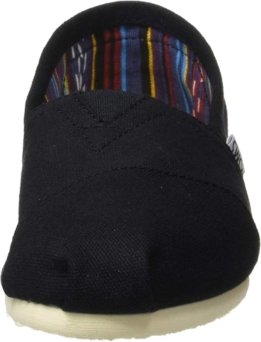 TOMS Women's Espadrille Loafer Flat, Black White, 8.5