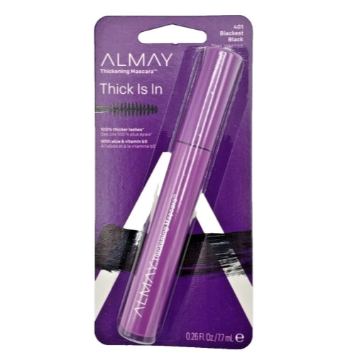 Almay Thickening & Tint Mascara, Instant Soft Full Volume, Conditions & Darkens Natural Lashes Over Time, No Flaking or Clumping, 401 Blackest Black, 0.28 fl oz