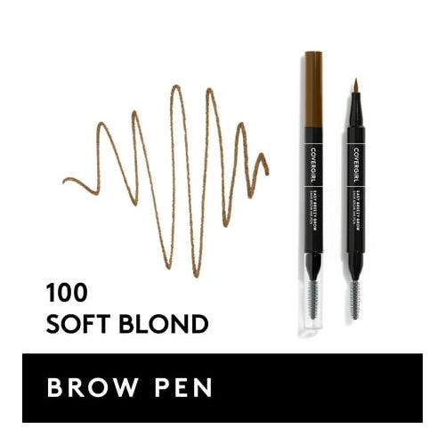 COVERGIRL Easy Breezy Brow All-Day Brow Ink Pen, Soft Blonde, Natural, Pack of 1, Eyebrows, Eyebrow Pencil, Brow Pencil, Matte, Eyebrow Enhancer, Super-Fine Tip, Smudge Proof, Longlasting
