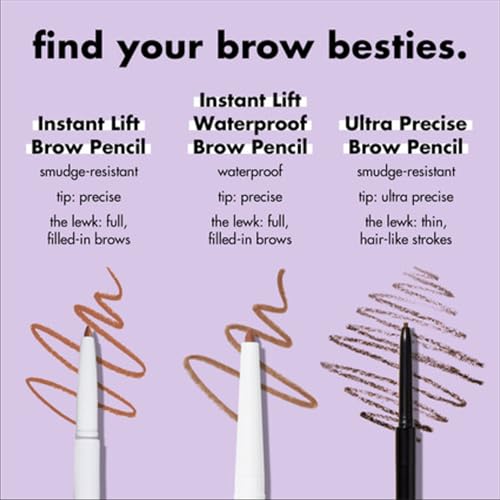 e.l.f. Instant Lift Brow Pencil, Dual-Sided, Precise, Fine Tip, Shapes, Defines, Fills Brows, Contours, Combs, Tames, Taupe, 0.006 Oz (Pack of 2)