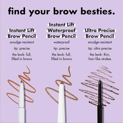 e.l.f. Instant Lift Brow Pencil, Dual-Sided, Precise, Fine Tip, Shapes, Defines, Fills Brows, Contours, Combs, Tames, Taupe, 0.006 Oz (Pack of 2)