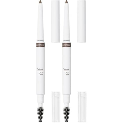e.l.f. Instant Lift Waterproof Brow Pencil, Long-Lasting Eyebrow Pencil For Grooming & Shaping Brows, Vegan & Cruelty-free, Deep Brown (Pack of 2)
