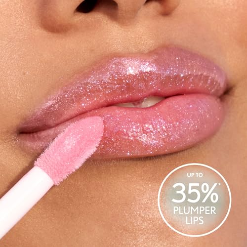 COVERGIRL Clean Fresh Yummy Plumper Lip Gloss, 920 S-Mitten With You, Shiny, Vegan Formula, Easy to Apply, Minty Flavor, 0.33oz