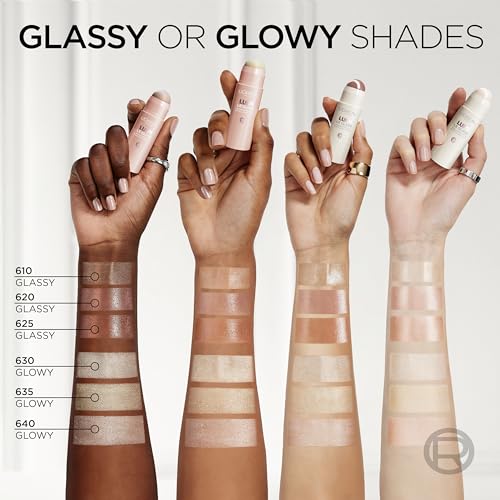 L'Oreal Paris True Match Lumi Le Glass Highlighter Stick, Reflective, Translucent, Glassy Highlighter for Face and Body, 625 Sunset Amour, 0.17 Oz