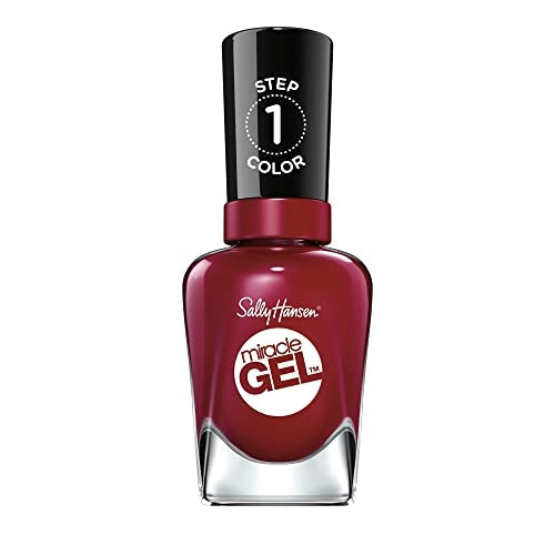 Sally Hansen Miracle Gel™, Dig Fig, Long Lasting, Gel-Like Formula, No UV Lamp Needed, Red Nail Polish