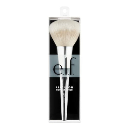 e.l.f. Precision Powder Brush, Large Shaped Makeup Brush For Pressed & Loose Powder, Bronzer, Highlighter & Blush, Vegan & Cruelty-Free